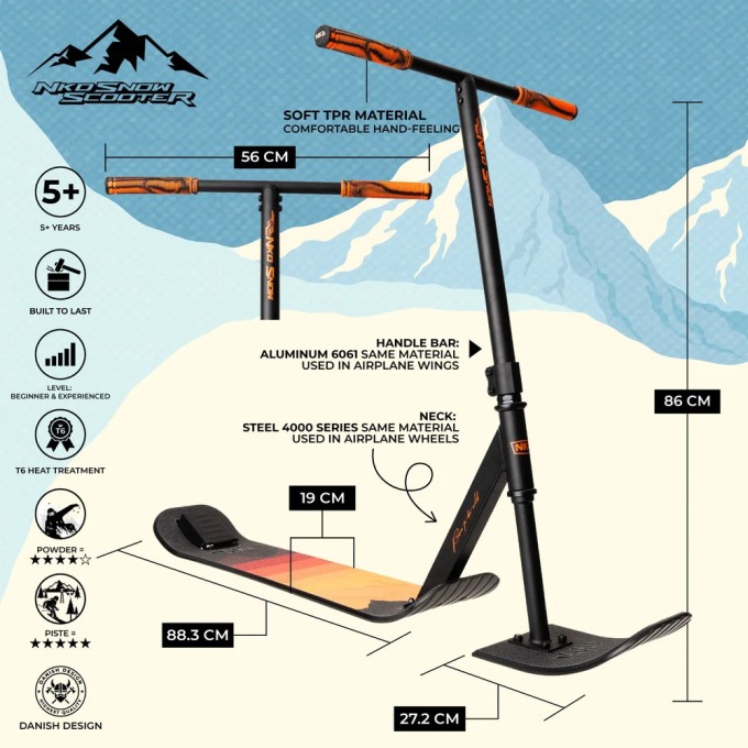 Snehová Triková Kolobežka NKD Snow 86cm - skladom!