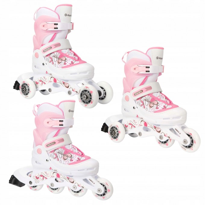 Kids Roller Skates Raven Laguna White/Pink-With great price!