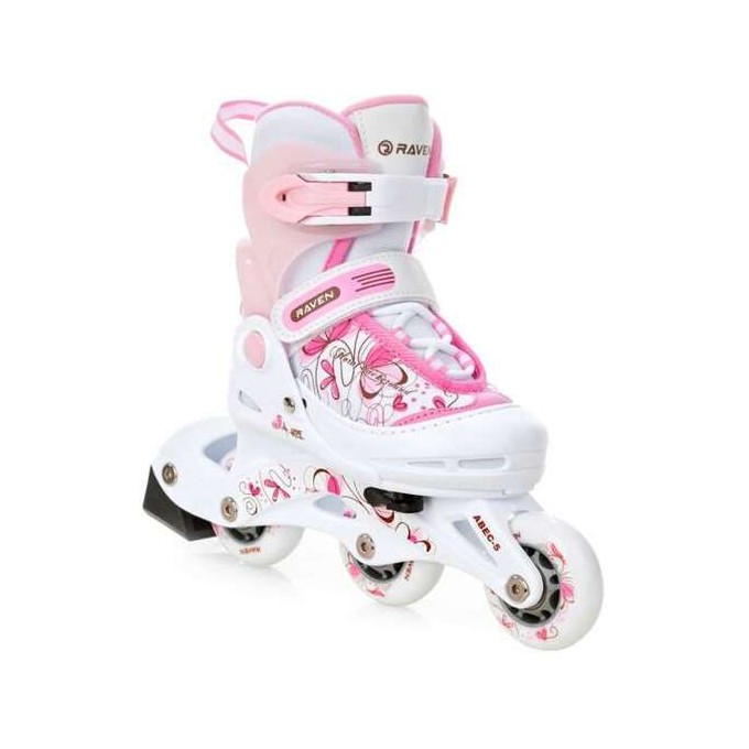 Kids Roller Skates Raven Laguna White/Pink-With great price!